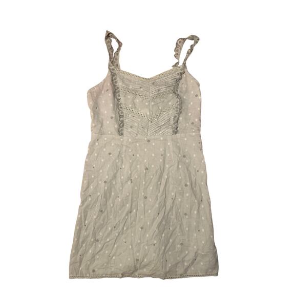 NWT Women M UO Urban Outfitters Tara Embroidered Gingham Blue Mini Dress Cotton - Picture 1 of 5